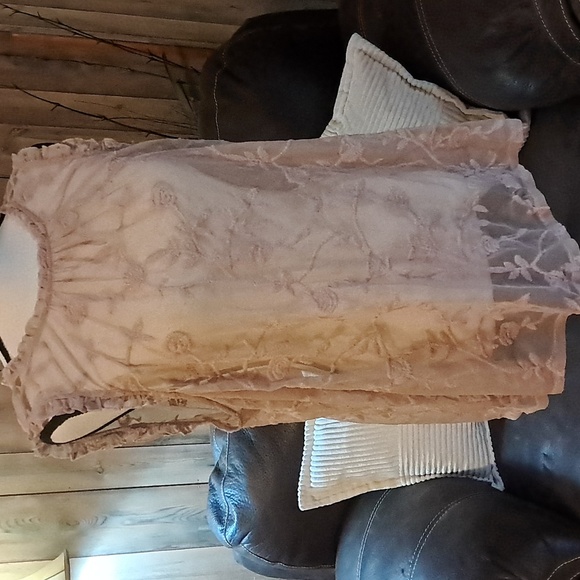 Torrid Floral Blush Pink Lace Sleeveless Blouse Top Office Business Casual Size - Picture 6 of 12